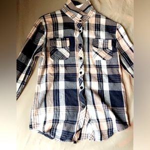 Pink, white, and navy blue flannel! Hardly worn